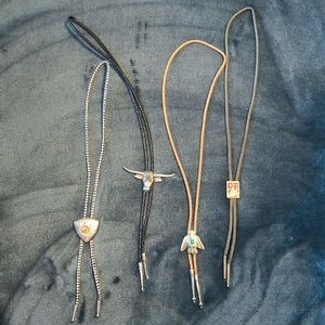 Set of 4 rare vintage bolo ties